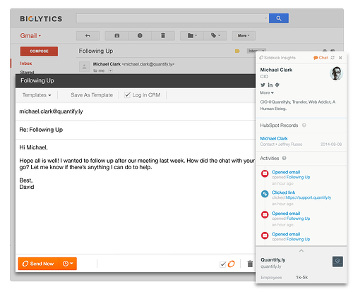 As you write emails, reference your contact information and timeline in your email program.