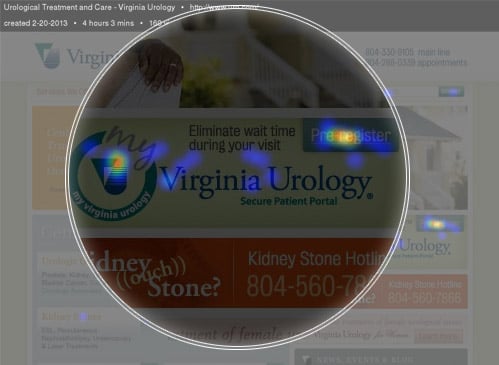 Heatmap of a homepage