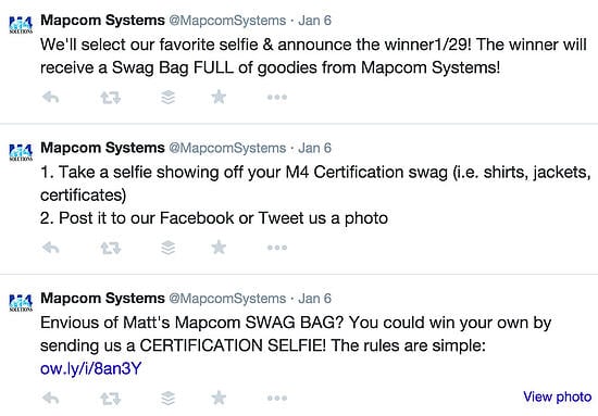 Mapcom social media contest example