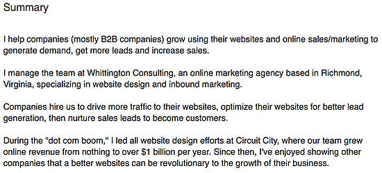 Rick's LinkedIn Summary paragraphs
