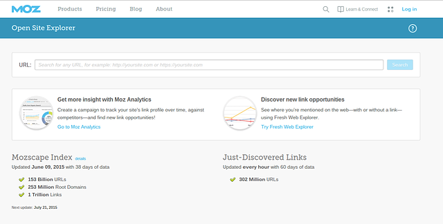 Moz’s Open Site Explorer