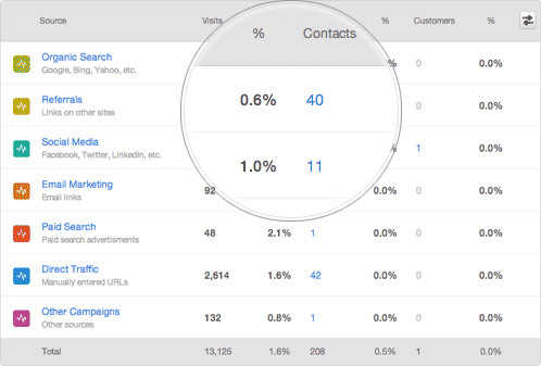 Website traffic and lead chart