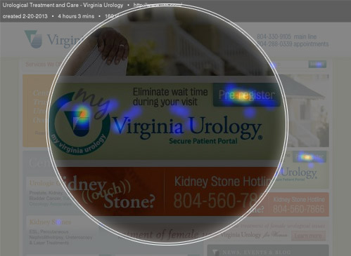 Heatmap of a homepage