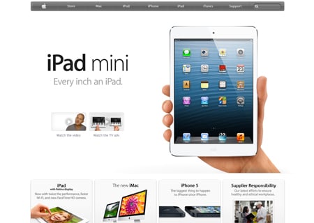 Apple website homepage