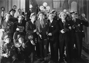 Press pool waiting for an interview