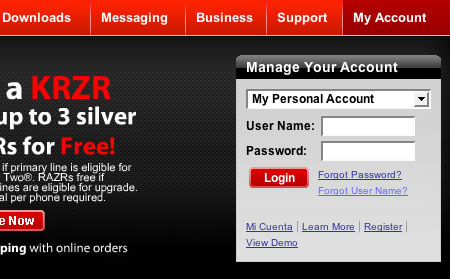 The importance of browser testing: Verizon Wireless' account login feature
