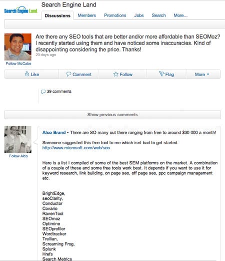 Group discussion on LinkedIn Group discussion on LinkedIn