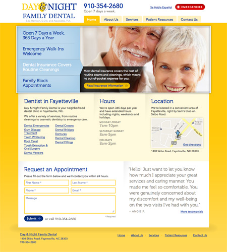 Photo of the Day and Night Family Dental homepage