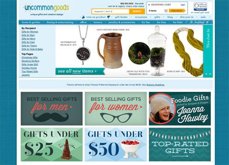 Uncommon Goods website