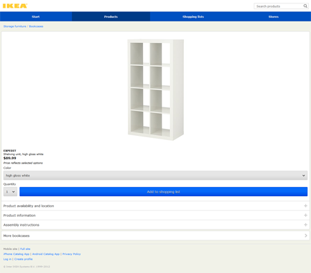 ikea mobile website screenshot