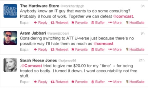 Comcast social media feed