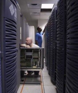 IT pros in the server room