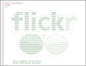 Flickr uses web page code to recruit programmers