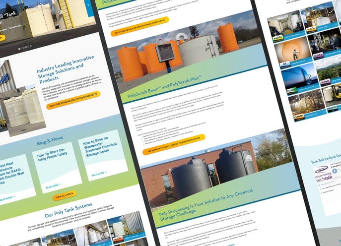 Poly Processing website mockups