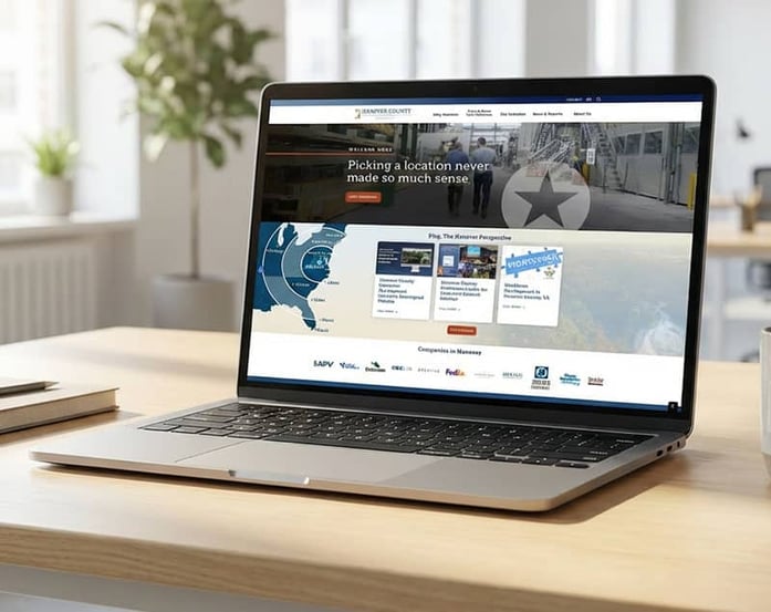 Hanover County Economic Development website on a laptop