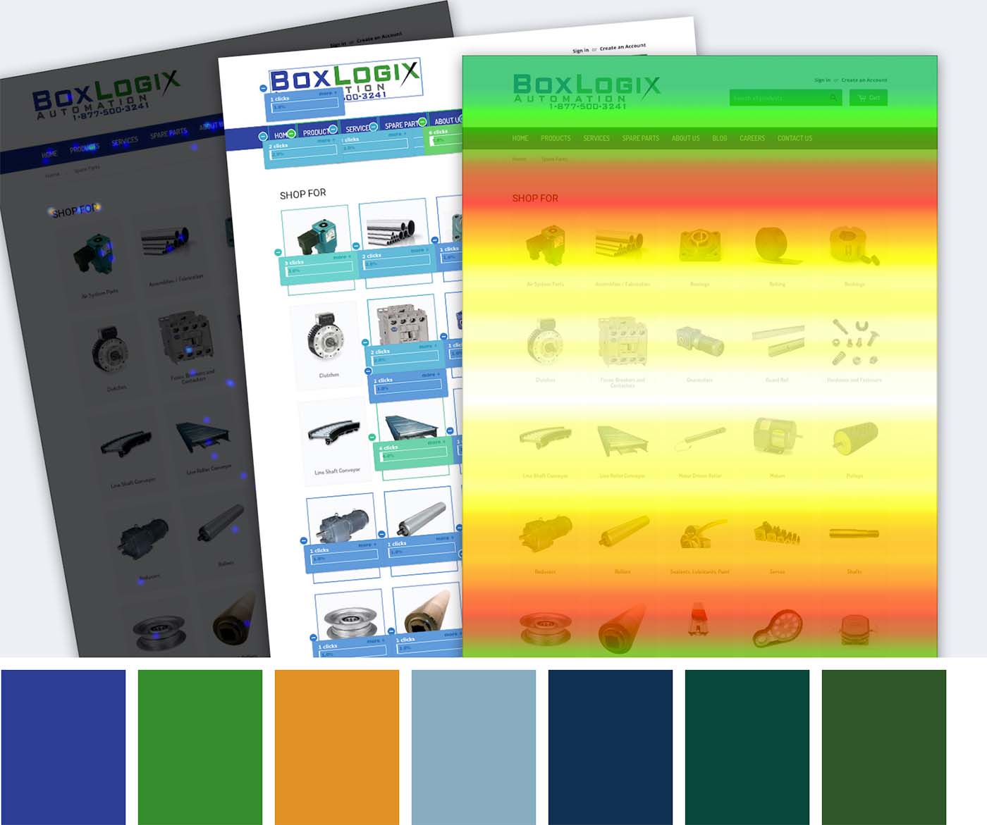 Wireframes & Color Palette - BXL Case Study
