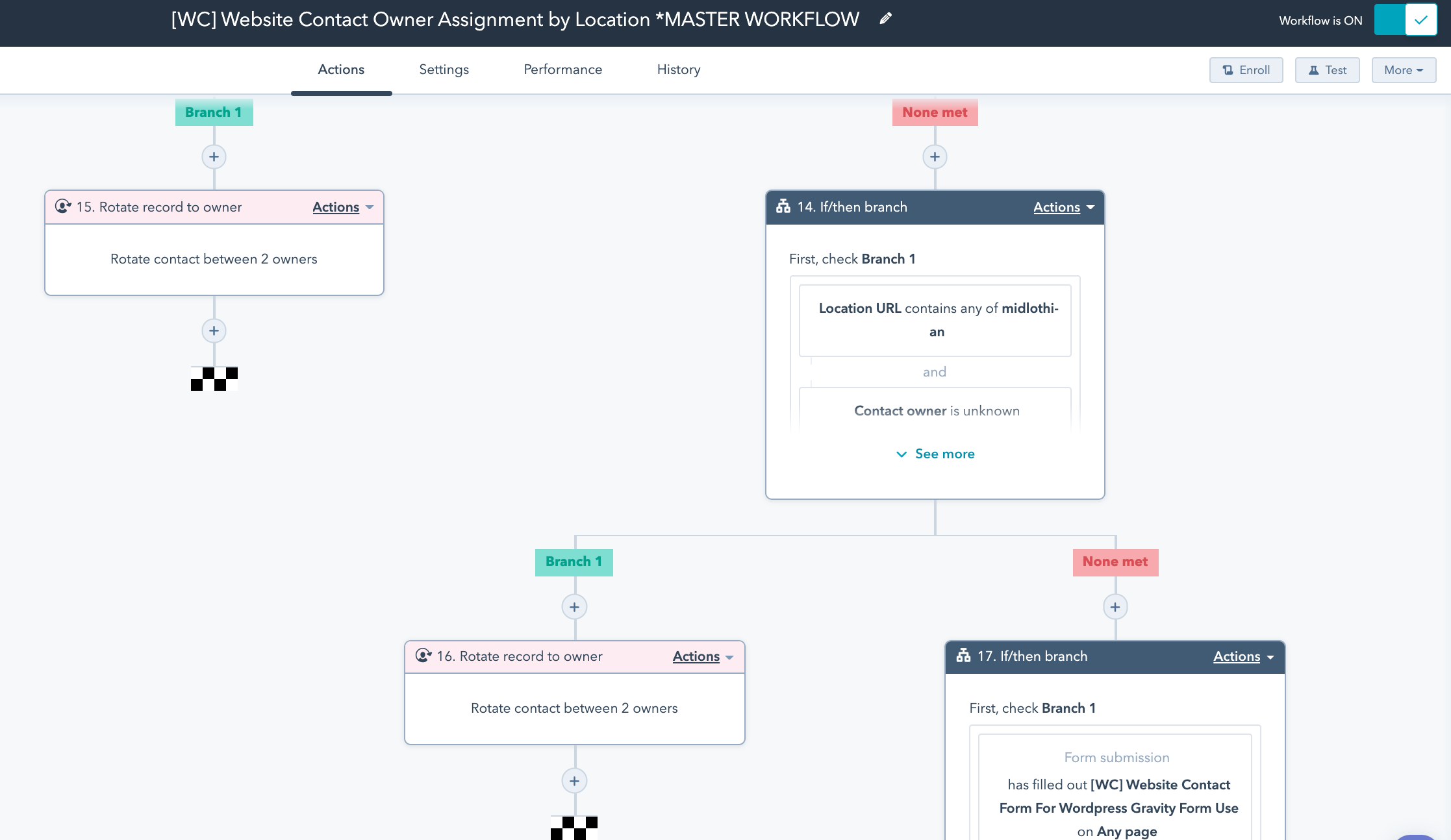 HubSpot Workflow that assigns leads to Gather community managers by location to increase lead response